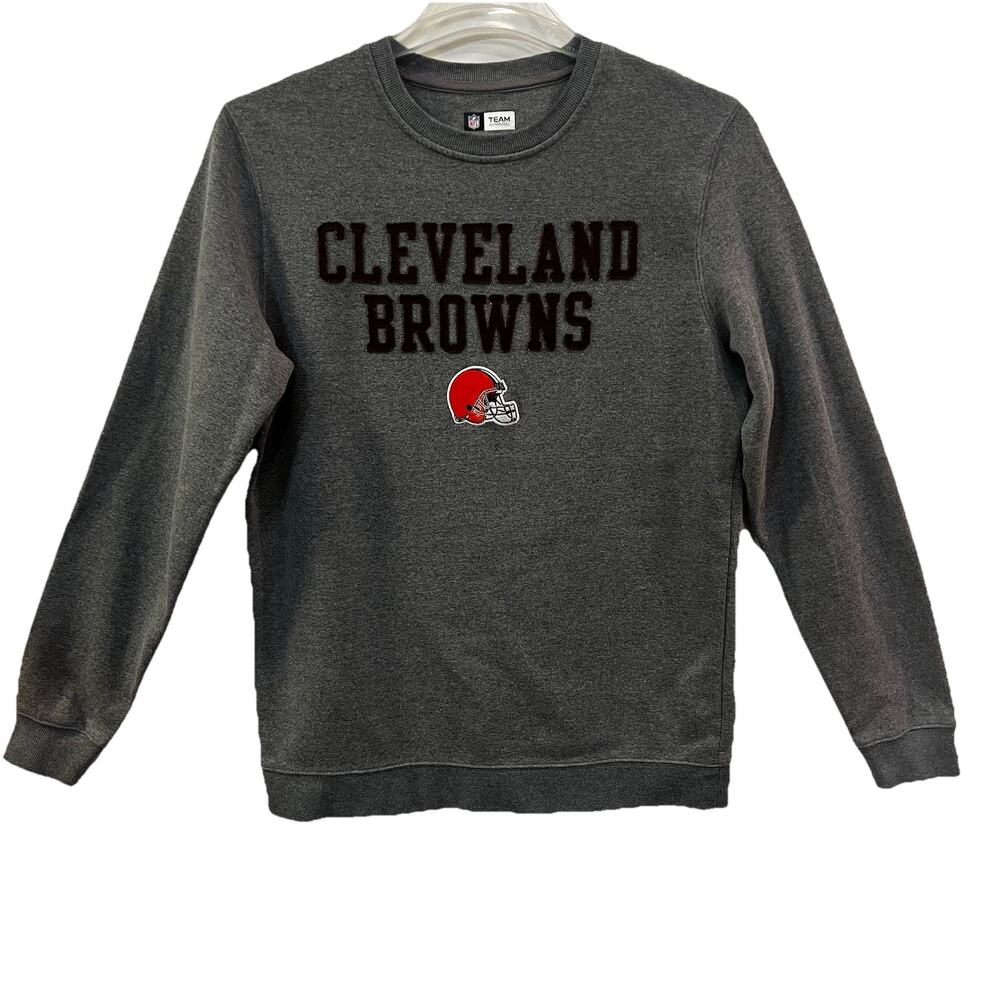 Team Apparel NFL Womens Cleveland Browns embroidered long Sleeve Sweatshirt Sz M